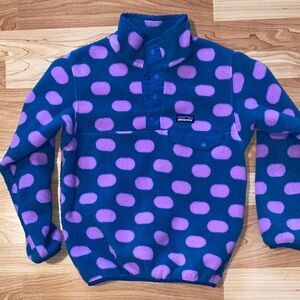 *Patagonia * Blue and Purple Polka Dot Fleece Pullover